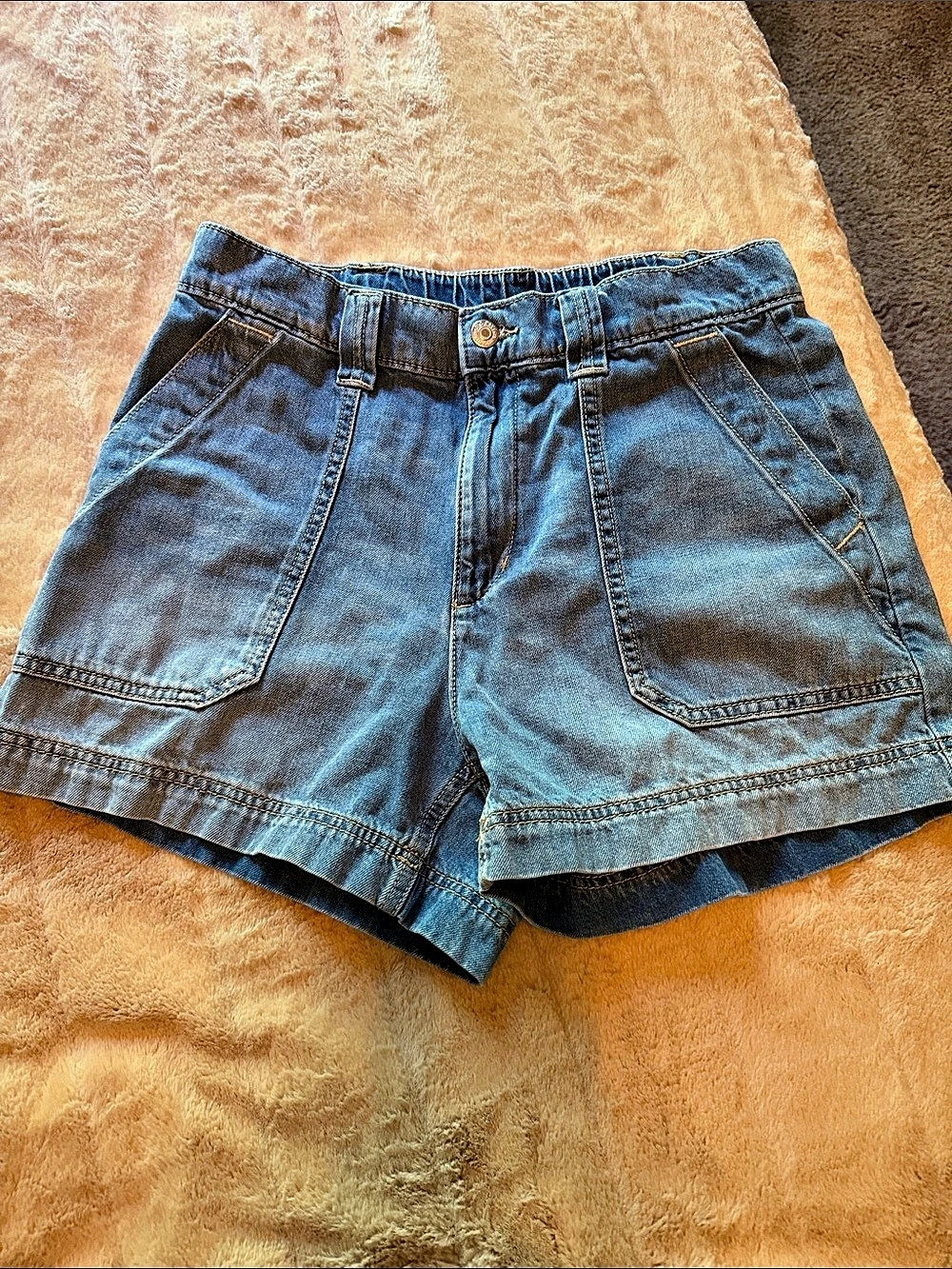 Old Navy High-Waisted OGC Chino Shorts Blue Medium
